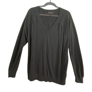 Banana Republic XXL Black V-Neck Sweater Classic Casual Basic Stretch knit Fall